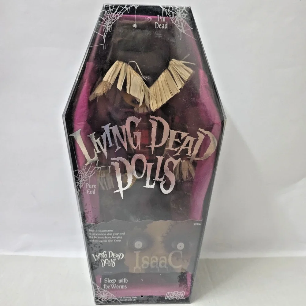 Rare Mezco Living Dead Dolls Isaac Scarecrow Doll Series 20 Coffin Box Horror